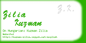 zilia kuzman business card